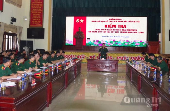 Quang cảnh buổi kiểm tra công tác chuẩn bị triển khai nhiệm vụ tìm kiếm ,quy tập hài cốt liệt sĩ mùa khô 2026-2027 - Ảnh: H.C