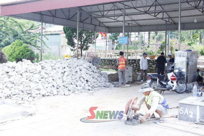 Thi công các hạng mục tại Trường TH&THCS Chiềng Ngần.