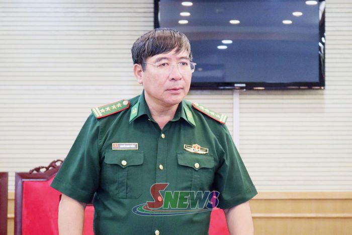 Lãnh đạo Ban Chỉ huy Bộ đội Biên phòng tỉnh phát biểu tại cuộc họp