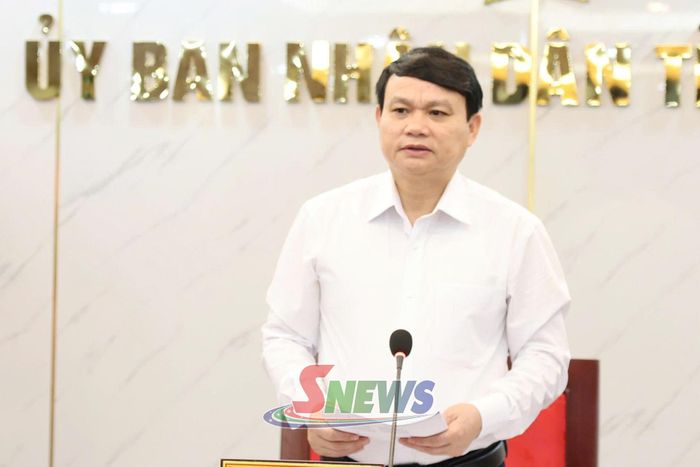 Đồng chí Đặng Ngọc Hậu, Phó Chủ tịch UBND tỉnh phát biểu chỉ đạo tại cuộc làm việc.