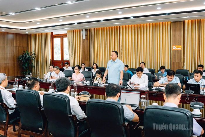 Chủ tịch UBND tỉnh phát biểu tại buổi làm việc.