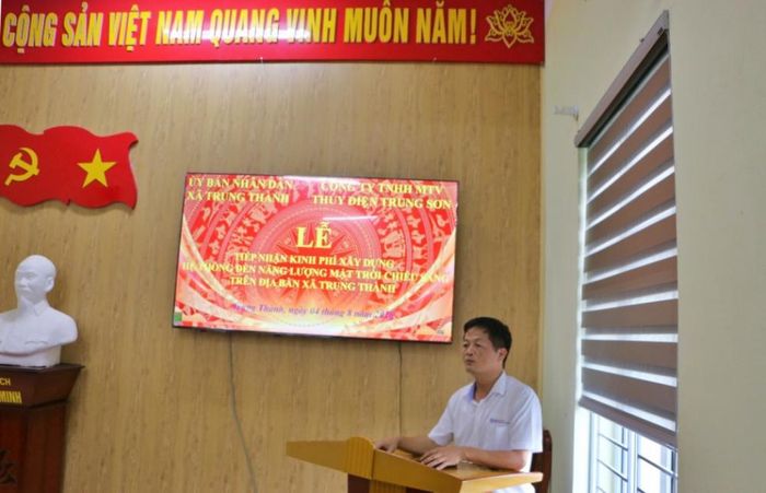 Ông Vũ Xuân Dũng - Chủ tịch kiêm Giám đốc Thủy điện Trung Sơn phát biểu tại sự kiện