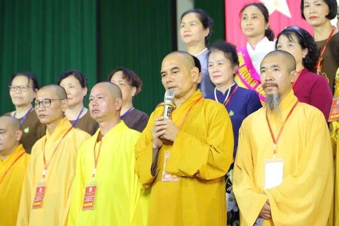 Thượng tọa Thích Thanh Đường phát biểu nhận nhiệm vụ 