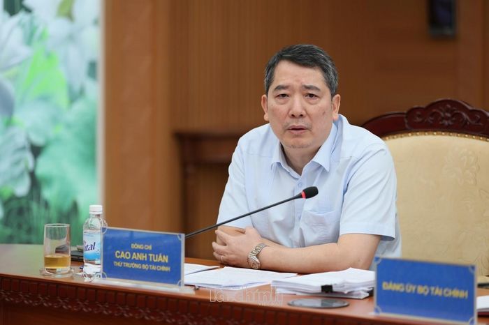 Thứ trưởng Bộ Tài chính Cao Anh Tuấn phát biểu. Ảnh: Mạnh Tuấn