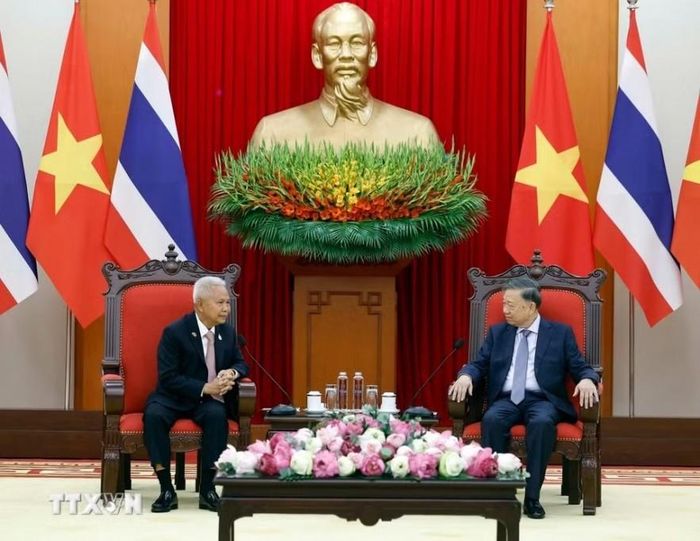 Tổng Bí thư, Chủ tịch nước Tô Lâm tiếp Chủ tịch Quốc hội Thái Lan Sophon Zaram. Ảnh: TTXVN