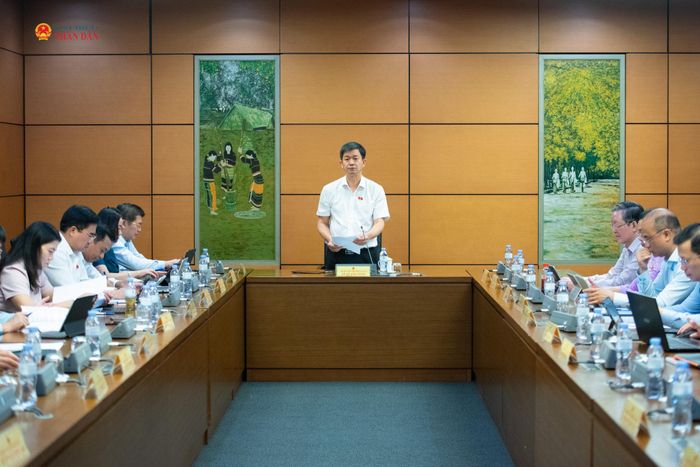 Bí thư Tỉnh ủy, Trưởng đoàn ĐBQH tỉnh An Giang Lê Quang Tùng điều hành phiên thảo luận Tổ 13