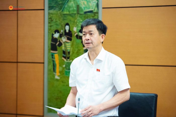 Bí thư Tỉnh ủy, Trưởng đoàn ĐBQH tỉnh An Giang Lê Quang Tùng điều hành phiên thảo luận Tổ 13