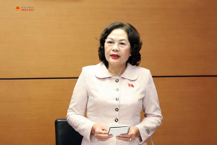 Phó Chủ tịch Quốc hội Nguyễn Thị Hồng phát biểu