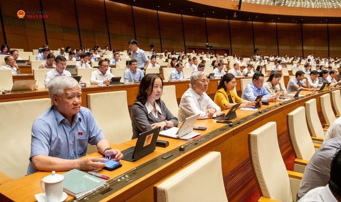 Phó Chủ tịch Thường trực Quốc hội Đỗ Văn Chiến và các đại biểu tham dự phiên họp. Ảnh: Lâm Hiển