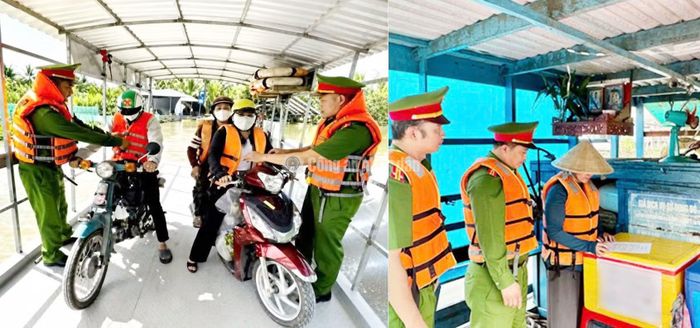 Công an TP Cần Thơ tuyên truyền, hướng dẫn, kiểm tra và tổ chức ký cam kết bảo đảm an toàn giao thông đường thủy.