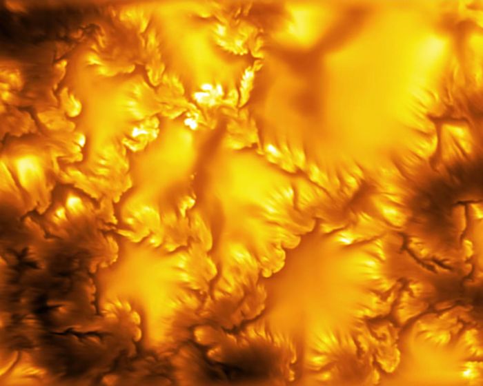 Hình ảnh về mặt trời rõ nét chưa từng có hé lộ những xoáy plasma bí ẩn. Ảnh: NSF/NSO/Aura/MPS