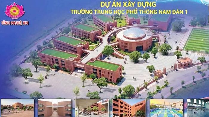 Phối cảnh Trường Trung học Phổ thông Nam Đàn 1.