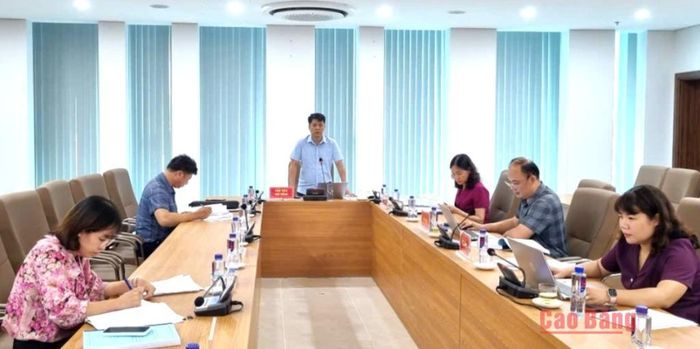 Phó Giám đốc Sở Khoa học và Công nghệ Nông Thành Thân phát biểu tại cuộc họp.