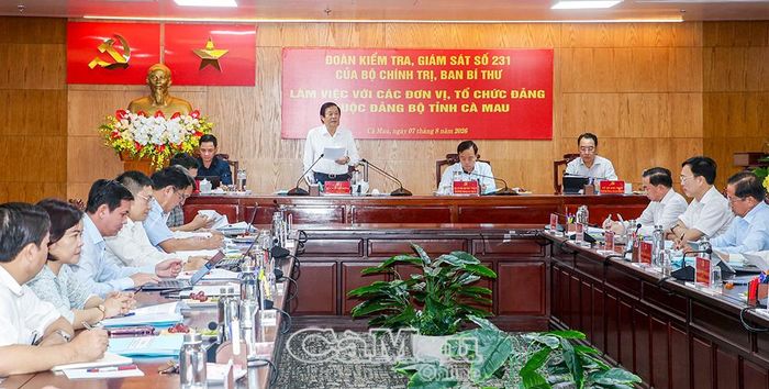Phó Trưởng ban Nội chính Trung ương Bùi Văn Nghiêm quán triệt nội dung, phương pháp kiểm tra, giám sát các đơn vị, tổ chức đảng trực thuộc Đảng bộ tỉnh Cà Mau.