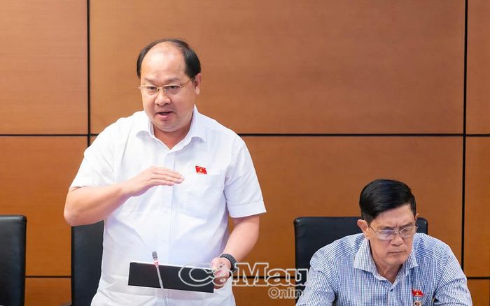 Đại biểu Nguyễn Phương Bắc, Giám đốc Sở Khoa học và Công nghệ tỉnh Cà Mau, Ủy viên Ủy ban Khoa học, Công nghệ và Môi trường của Quốc hội, phát biểu thảo luận.