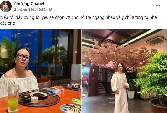 Phượng Chanel nói về tiêu chí lựa chọn bạn trai mới. Ảnh chụp màn hình