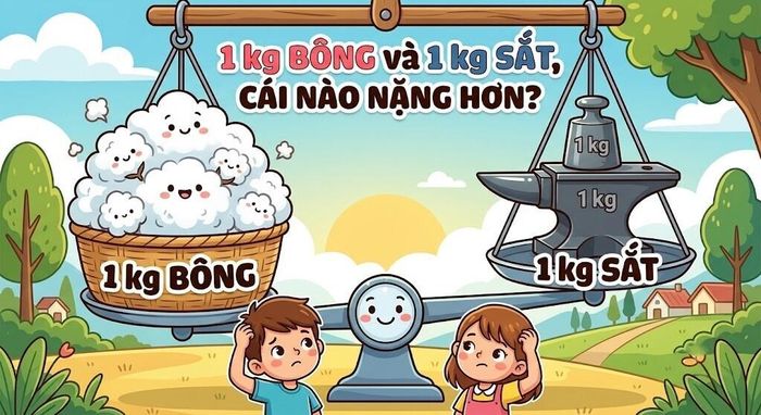 1 kg bông và 1 kg sắt cái nào nặng hơn ( Ảnh minh họa )
