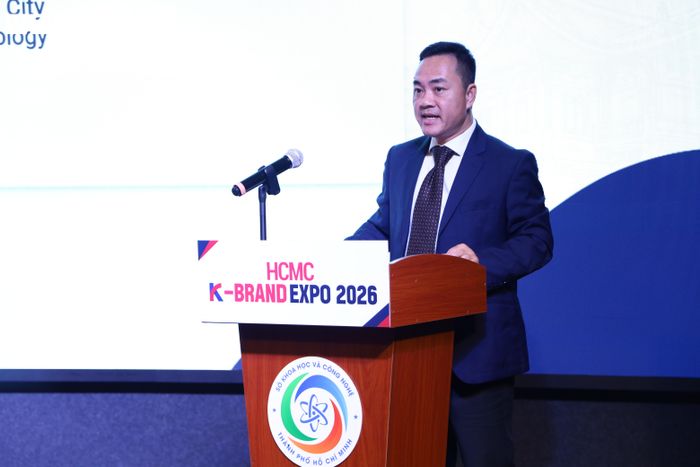 Ông Phạm Huỳnh Quang Hiếu, Phó Giám đốc Sở KH&amp;CN TP.HCM, phát biểu tại chương trình. (Ảnh: Ngọc Duy)