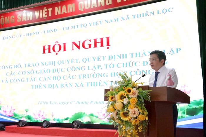 Bí thư Đảng ủy xã Phạm Xuân Toàn phát biểu chỉ đạo tại hội nghị. Ảnh: PV
