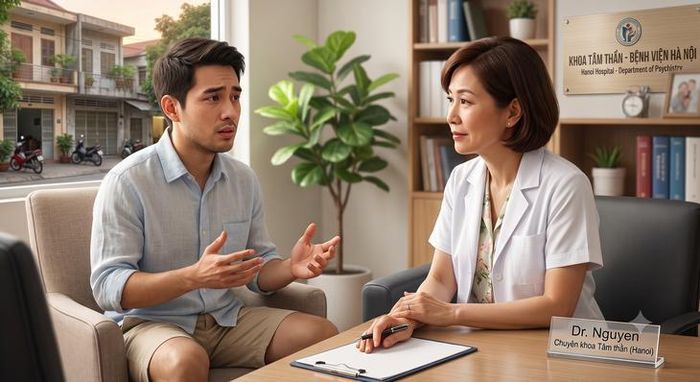 Khi tâm trạng trầm buồn, mất hứng thú kéo dài từ hai tuần trở lên và ảnh hưởng tới giấc ngủ, công việc hay các mối quan hệ đó là lúc nên đặt lịch tư vấn với bác sĩ. Ảnh minh họa AI.