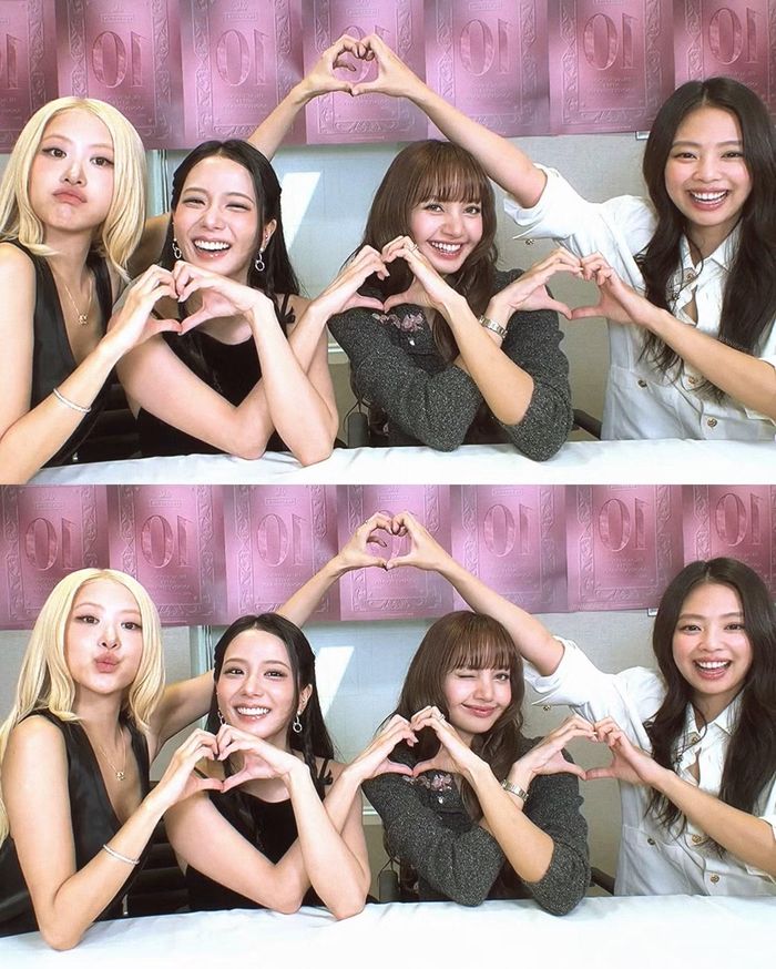 BLACKPINK nhí nhảnh tạo dáng trong livestream.