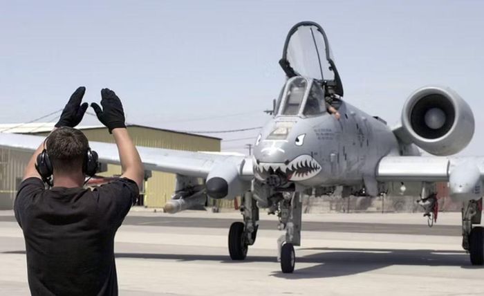 Máy bay cường kích A-10 Thunderbolt II được trang bị pháo GAU-8/A cỡ nòng 30 mm, tên lửa chống tăng AGM-114 Hellfire, tên lửa không đối đất AGM-65 Maverick, rocket, vũ khí dẫn đường chính xác và tên lửa không đối không AIM-9 Sidewinder.