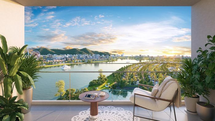  Khung cảnh thu trọn từ ban công penthouse. Ảnh phối cảnh. 
