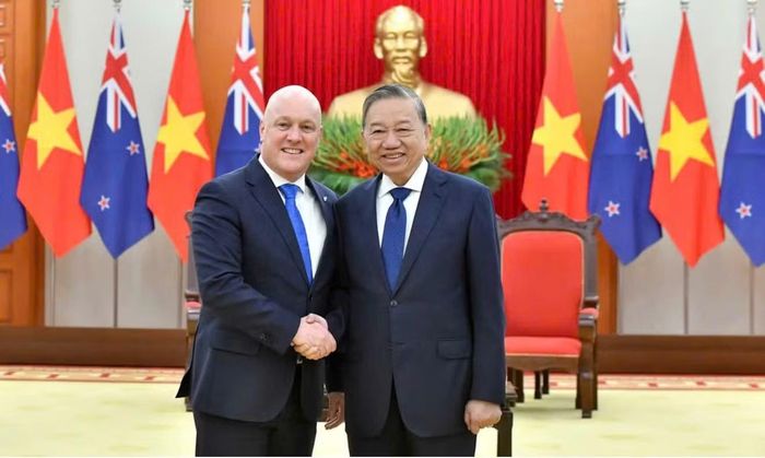 Ngày 26/2/2025, tại Trụ sở Trung ương Đảng, Tổng Bí thư Tô Lâm tiếp Thủ tướng New Zealand Christopher Luxon thăm chính thức Việt Nam và tham dự Diễn đàn Tương lai ASEAN lần thứ hai tại Hà Nội. (Ảnh: ĐĂNG KHOA)