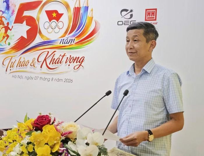 Đồng chí Nguyễn Danh Hoàng Việt phát biểu tại buổi lễ. (Ảnh: Minh Giang)