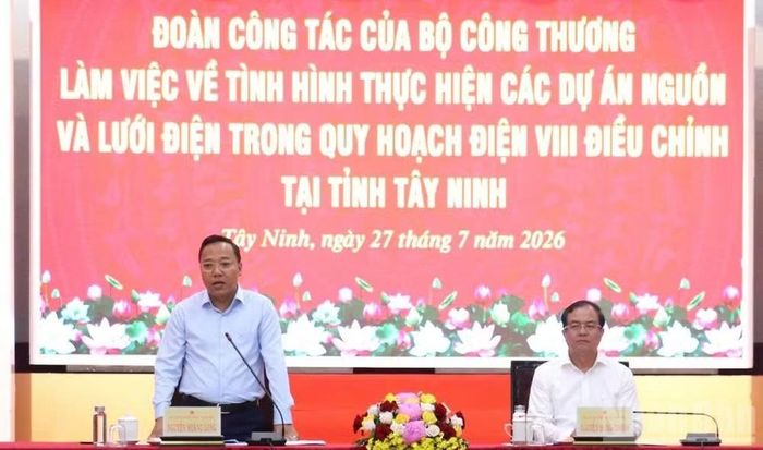 Đoàn công tác Bộ Công thương làm việc với Tây Ninh về việc thực hiện Quy hoạch điện VIII điều chỉnh.