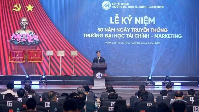 Phó Giáo sư, Tiến sĩ Phạm Tiến Đạt, Hiệu trưởng Trường đại học Tài chính-Marketing phát biểu tại sự kiện. (Ảnh: UFM)