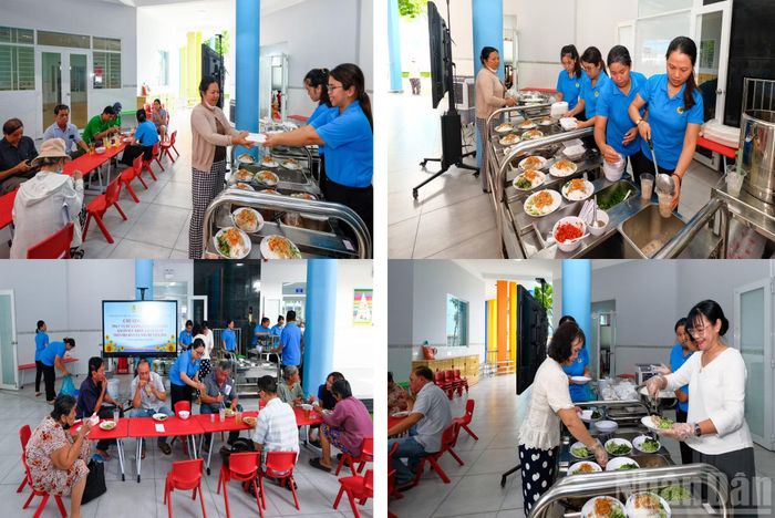 Bên cạnh hoạt động khám sức khỏe của xã, Công đoàn trường cơ sở Trường mầm non Vàng Anh 2 còn tổ chức trao 400 suất ăn miễn phí cho người dân đến khám. Chương trình do Công đoàn trường phát động, nhằm chia sẻ, hỗ trợ bà con trong ngày khám sức khỏe toàn dân.