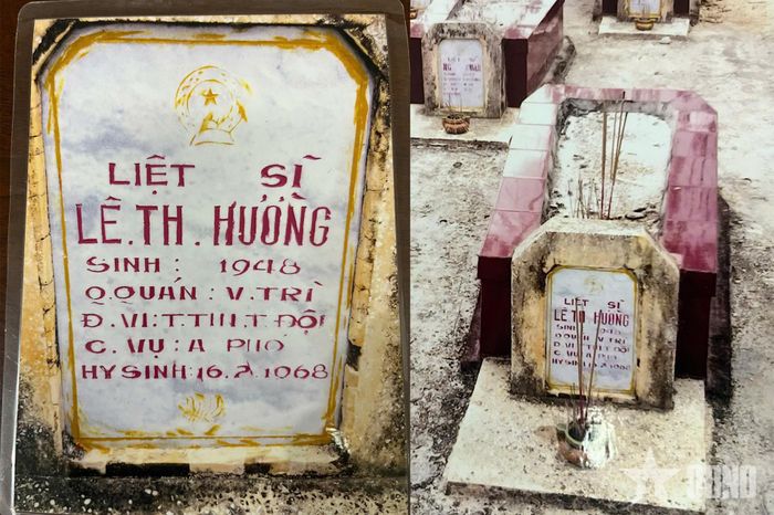 Bia mộ liệt sĩ Lê Văn Bồ, bí danh là Lê Thanh Hường. Ảnh do gia đình cung cấp