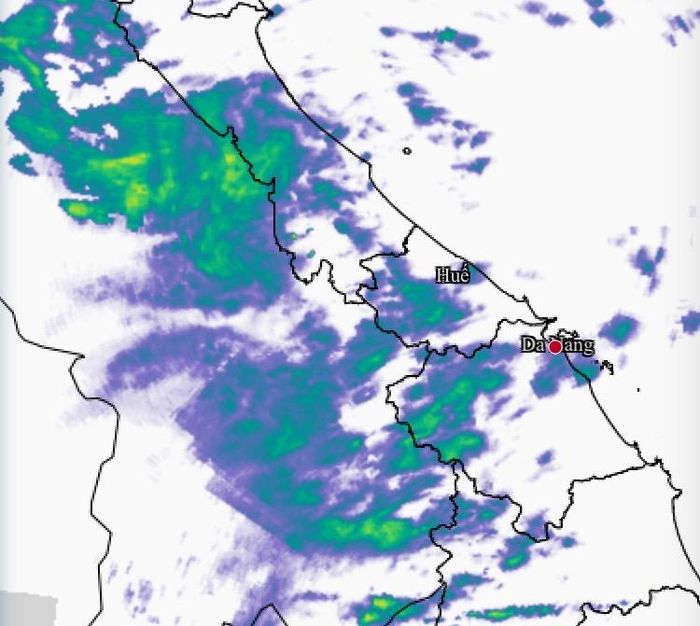  Vùng mưa gia tăng dần tại Trung bộ. Nguồn: Ảnh radar thời tiết lúc 11 giờ ngày 8-8 của CỤC KTTV 