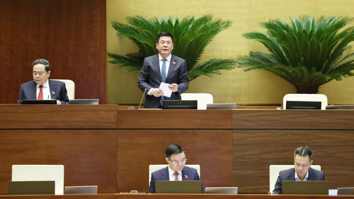  Phó Chủ tịch Quốc hội Nguyễn Hồng Diên điều hành phiên họp, chiều 8-8. Ảnh: QUANG PHÚC 