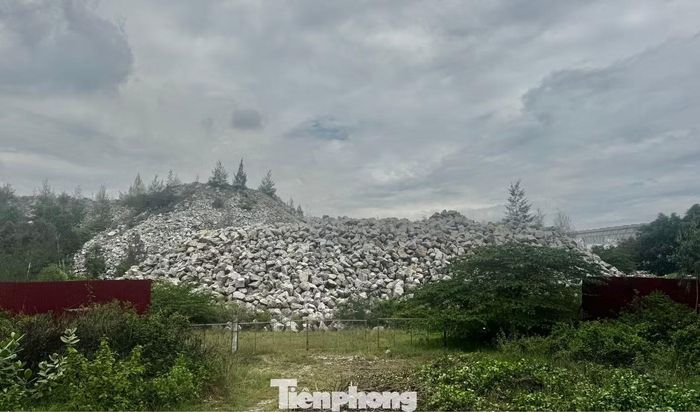 Khuôn viên dự án Khu tổ hợp nhà xưởng, văn phòng kho bãi cho thuê tồn tại hai núi đá khổng lồ.