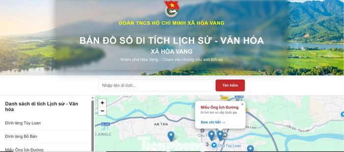 Bản đồ số di tích lịch sử - văn hóa Hòa Vang.
