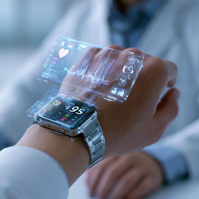 AI và thiết bị đeo thông minh đang đưa y tế từ phát hiện bệnh sang dự báo và phòng ngừa bệnh tật. Ảnh: Midjourney