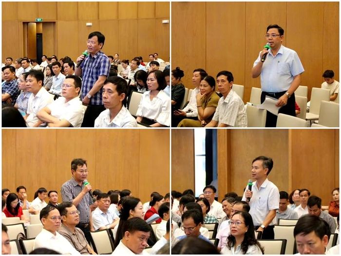  Các đại biểu thảo luận về phương án sắp xếp mạng lưới cơ sở giáo dục. 