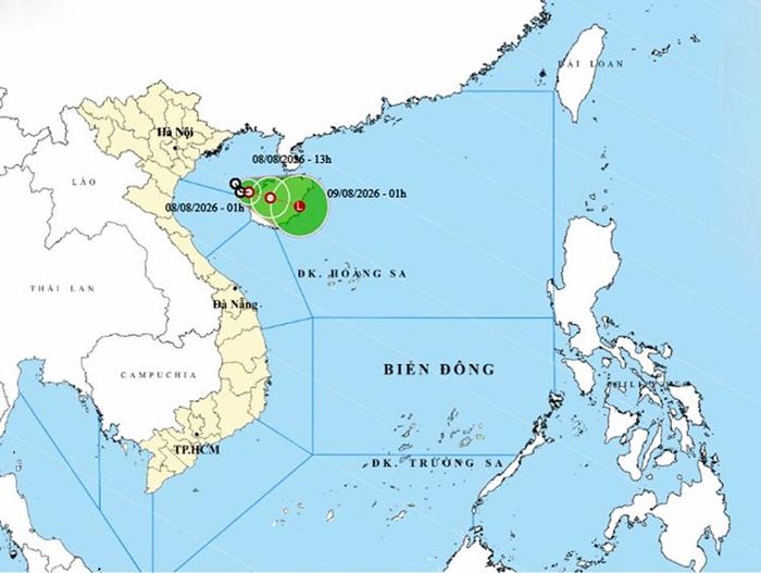 Vị trí và đường đi của áp thấp nhiệt đới. Ảnh: thoitietvietnam.gov.vn
