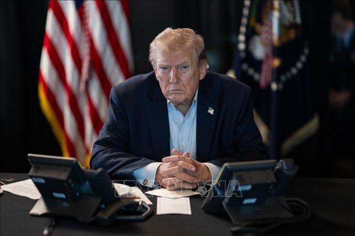 Tổng thống Mỹ Donald Trump giám sát chiến dịch tấn công quân sự đối với Iran tại Washington, ngày 2/3/2026. Ảnh: Anadolu Agency/TTXVN