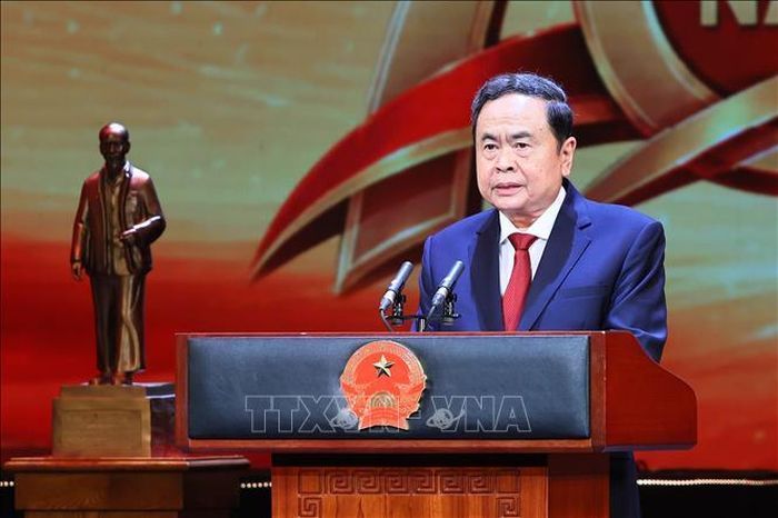 Chủ tịch Quốc hội Trần Thanh Mẫn phát biểu. Ảnh: Doãn Tấn/TTXVN