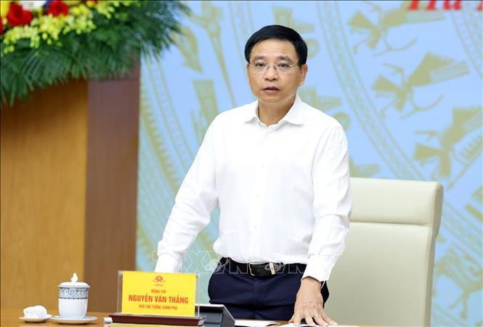 Phó Thủ tướng Nguyễn Văn Thắng phát biểu tại buổi làm việc. Ảnh: Xuân Tùng/TTXVN