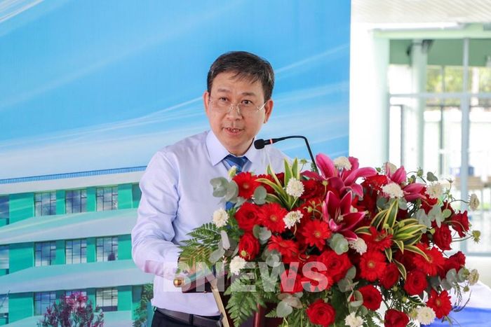Ông Vũ Quang Anh, Chủ tịch Hội đồng quản trị, Tổng Giám đốc Công ty Cổ phần Đầu tư Phát triển đô thị AHA Việt Nam phát biểu tại buổi lễ. Ảnh: Giang Phương – TTXVN
