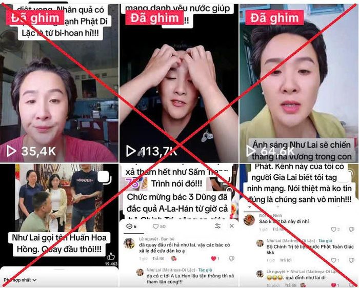 Nguyễn Thị Bích Phượng dùng nhiều tài khoản đăng tải nhiều bài viết có nội dung sai sự thật. (Ảnh Công an tỉnh Gia Lai)