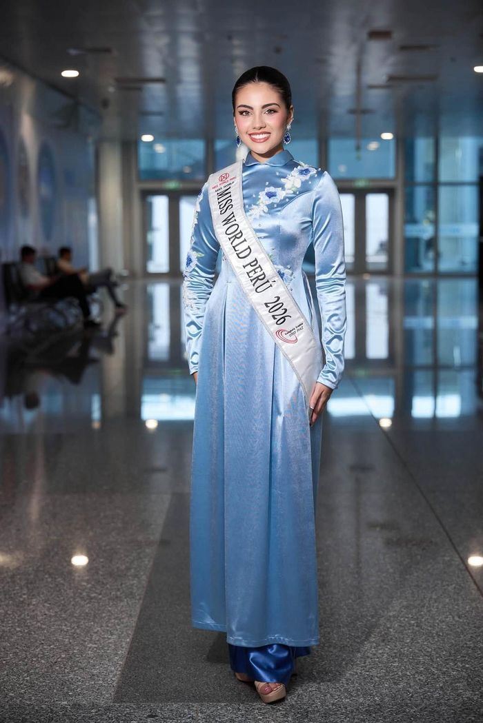 Hoa hậu Peru chọn trang phục áo dài Việt Nam để "chào sân" Miss World 2026