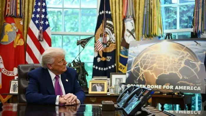 Tổng thống Mỹ Donald Trump tại buổi công bố về hệ thống phòng thủ tên lửa Golden Dome, ngày 20 tháng 5 năm 2025. Ảnh: AFP.