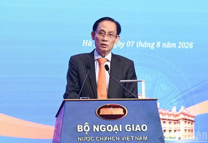 Bộ trưởng Ngoại giao Lê Hoài Trung phát biểu tại phiên bế mạc Hội nghị. Ảnh: Trần Hải/Nhân Dân