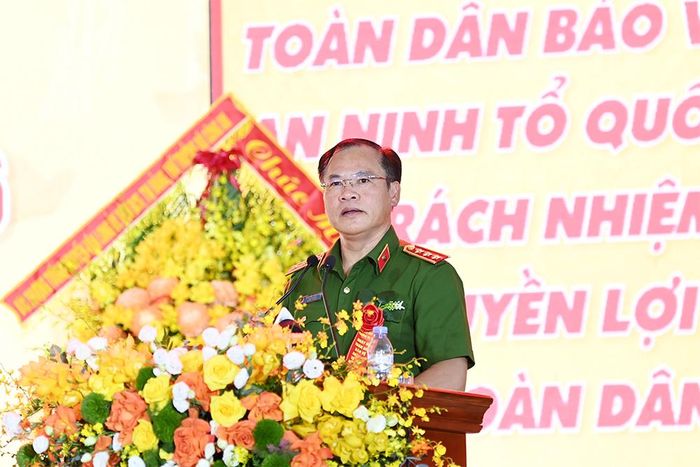  Thượng tướng Nguyễn Văn Long phát biểu tại Ngày hội toàn dân bảo vệ an ninh Tổ quốc phường Đa Mai. 