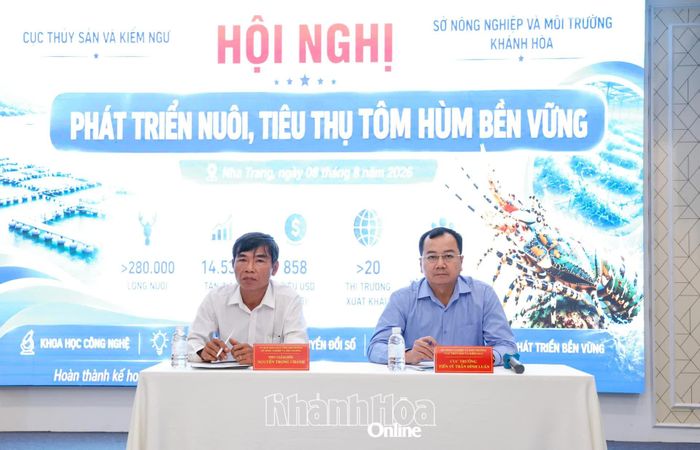 Lãnh đạo Cục Thủy sản và Kiểm ngư; Sở Nông nghiệp và Môi trường tỉnh Khánh Hòa chủ trì hội nghị.